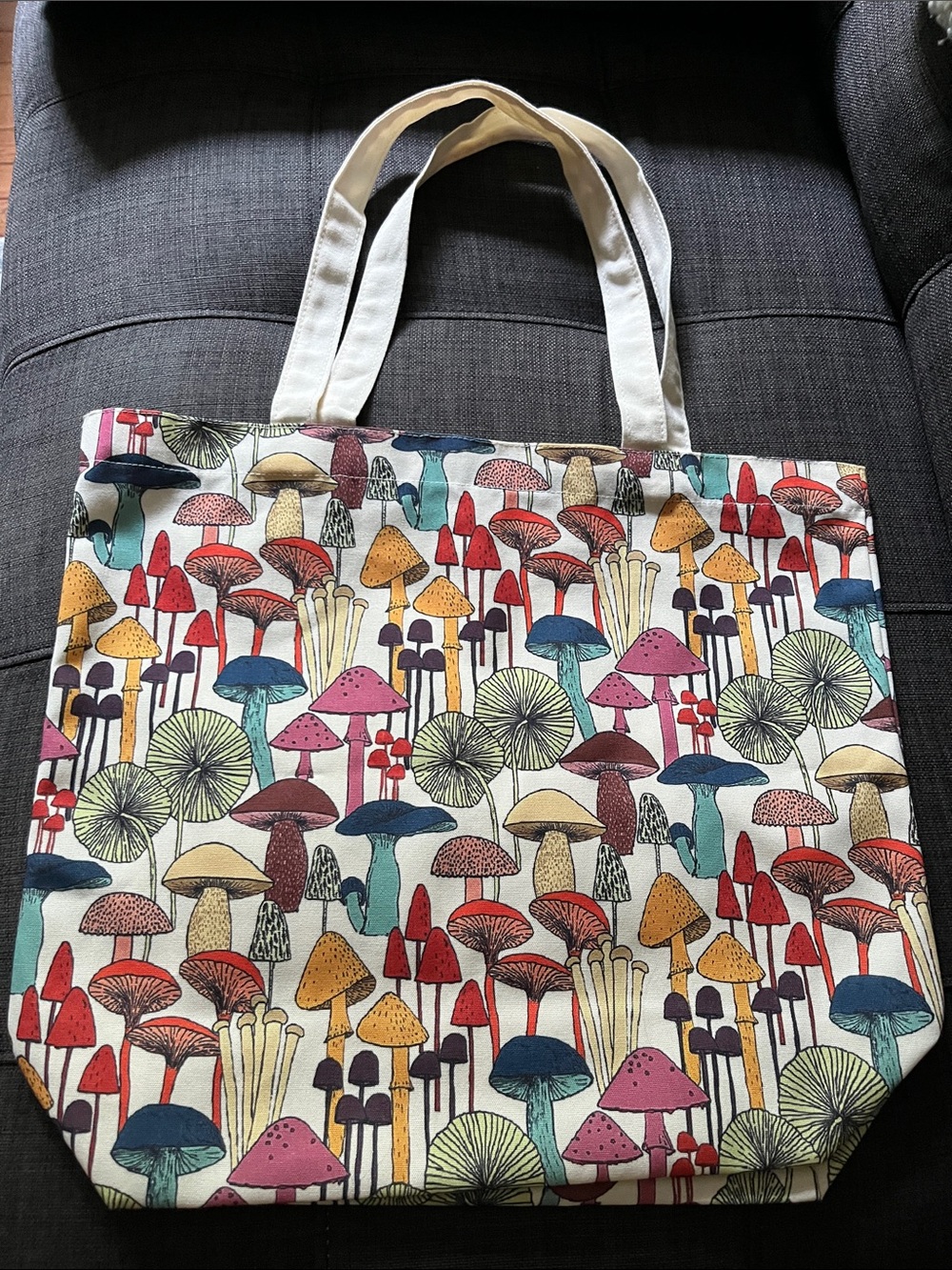 LA Soul Colorful Mushroom Cotton Canvas Tote Bag ๐ - Picture 11 of 14
